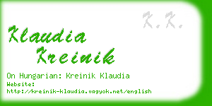 klaudia kreinik business card